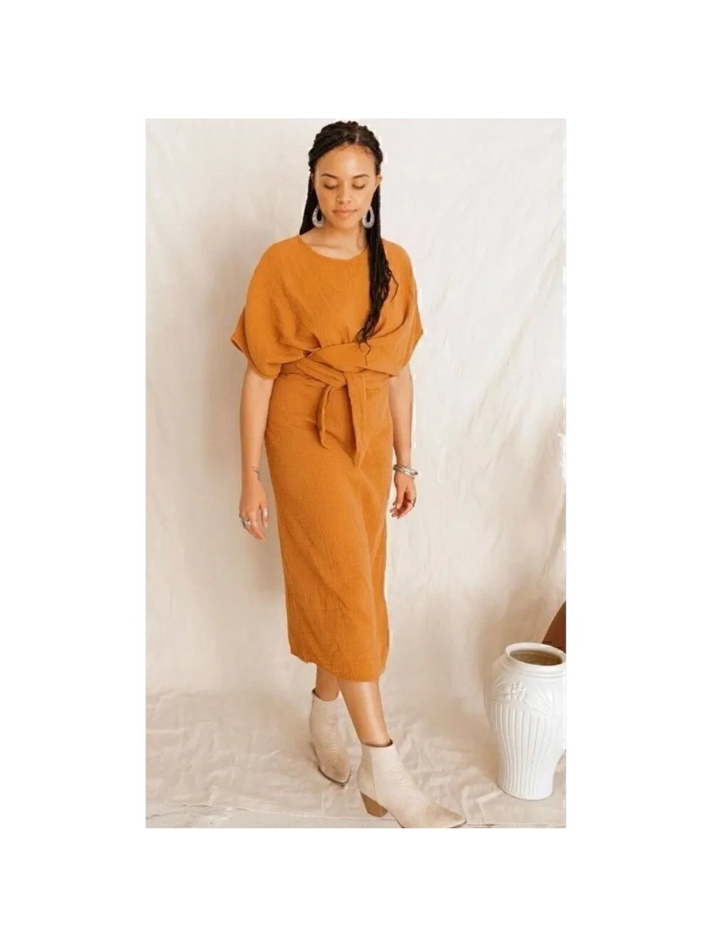 Suunday cotton midi dress S